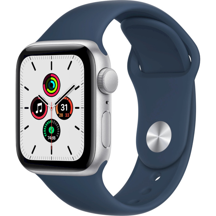 Смарт-часы APPLE Watch SE GPS 40mm Silver Aluminum Case with Abyss Blue Sport Band (MKNY3UL/A)