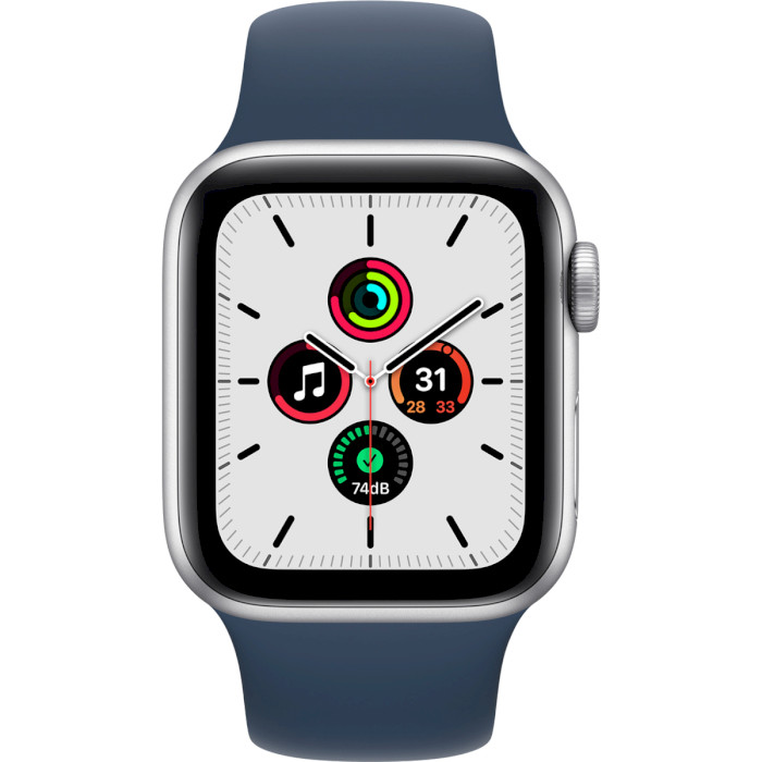 Смарт-годинник APPLE Watch SE GPS 40mm Silver Aluminum Case with Abyss Blue Sport Band (MKNY3UL/A)