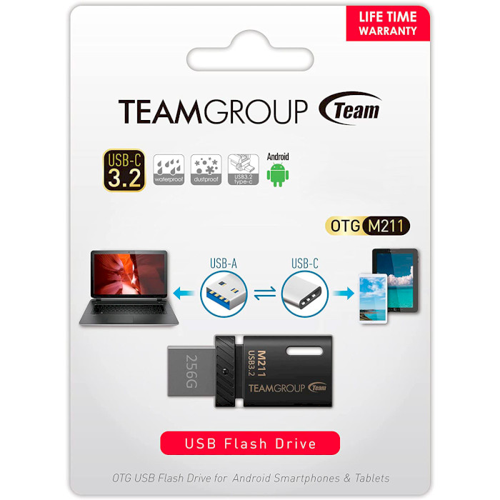 Флешка TEAM M211 64GB USB+Type-C3.2 (TM211364GB01)