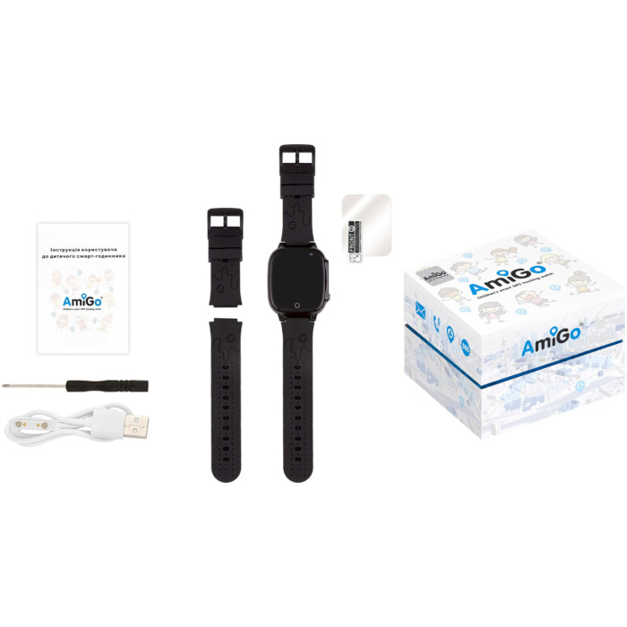 Детские смарт-часы AMIGO GO008 Milky GPS Wi-Fi Black