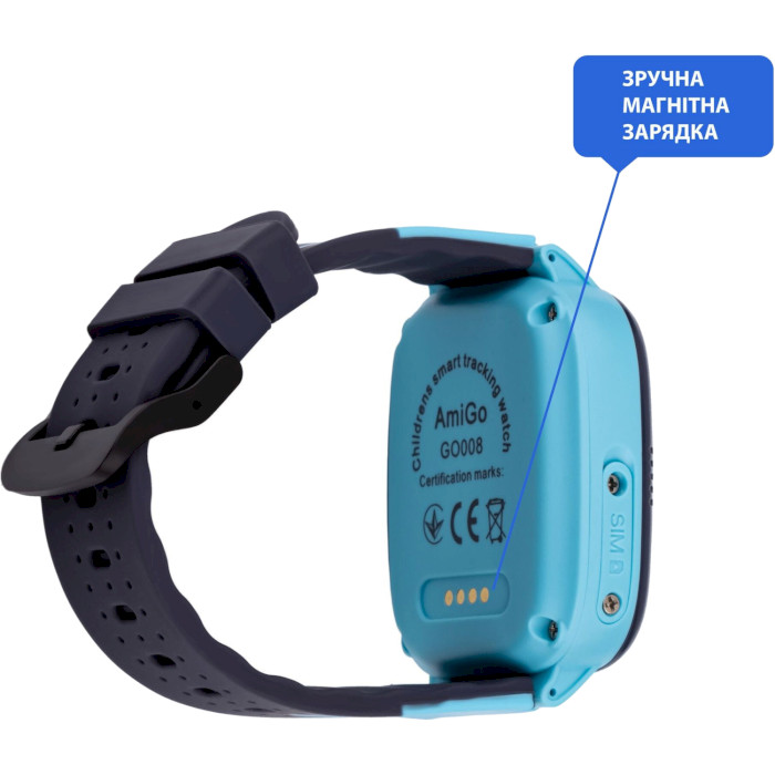Дитячий смарт-годинник AMIGO GO008 Milky GPS Wi-Fi Blue