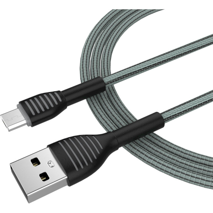 Кабель COLORWAY Cloth Braided USB to Micro-USB 3A 1м Gray (CW-CBUM041-GR)