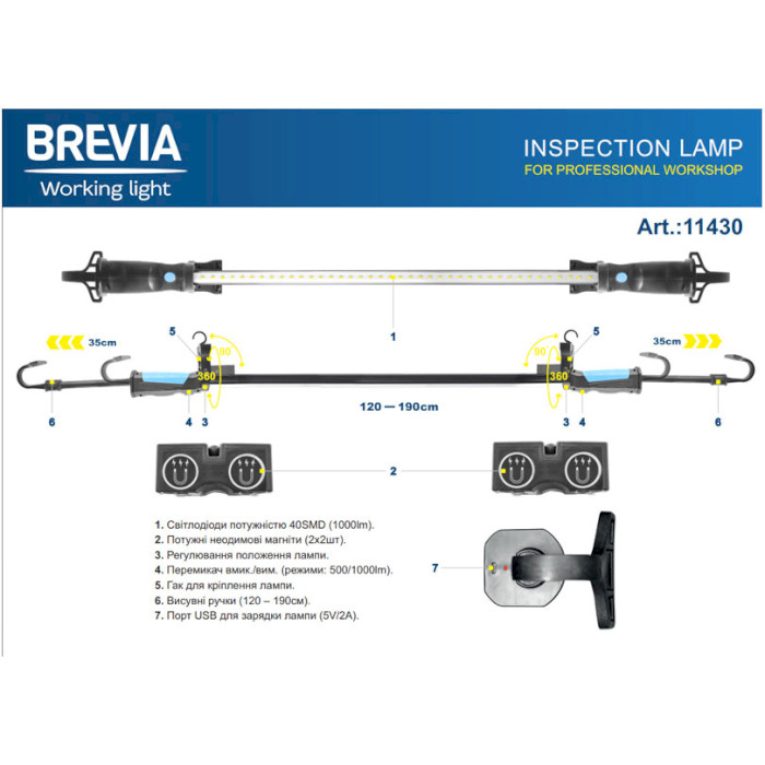 Подкапотная лампа BREVIA LED Working Light 11430