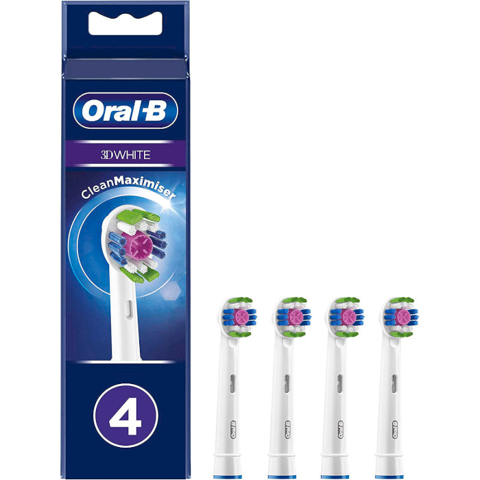 Насадка для зубної щітки BRAUN ORAL-B 3D White EB18RB CleanMaximiser 4шт (80348406)