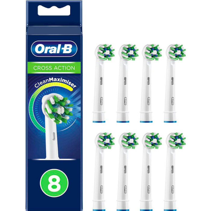 Насадка для зубної щітки BRAUN ORAL-B CrossAction EB50RB CleanMaximiser White 6шт (80351388)