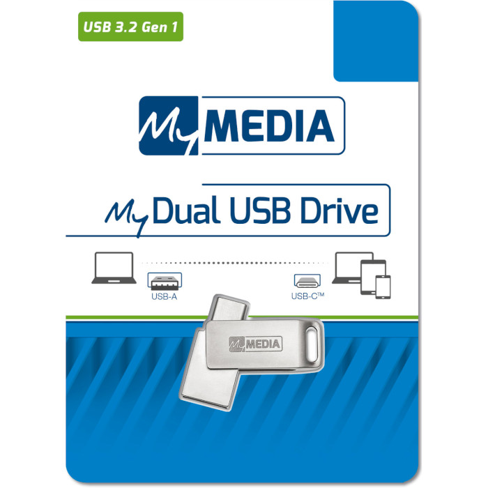 Флэшка MYMEDIA MyDual 16GB USB+Type-C3.2 (69268)