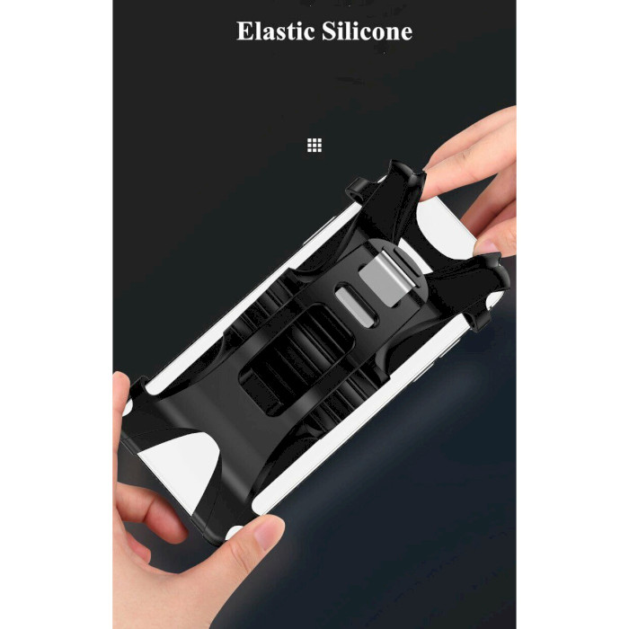 Велодержатель для смартфона USAMS US-ZJ053 Bicycle Silicon Phone Holder Black (ZJ53ZJ01)