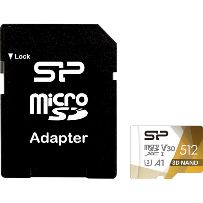 Карта пам'яті SILICON POWER microSDXC Superior Pro Colorful 512GB UHS-I U3 V30 A1 Class 10 + SD-adapter (SP512GBSTXDU3V20AB)