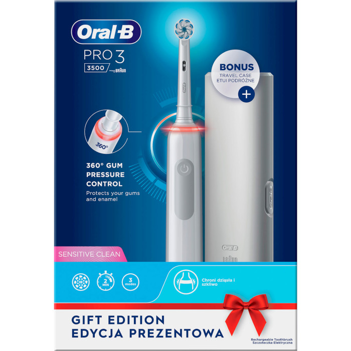 Електрична зубна щітка BRAUN ORAL-B Pro 3 3500 D505.513.3X White (4210201395539)