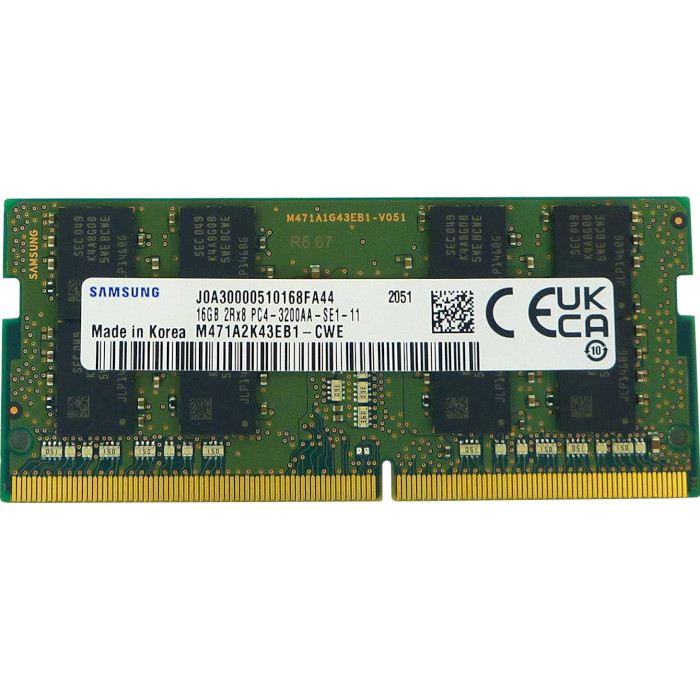 Модуль пам'яті SAMSUNG SO-DIMM DDR4 3200MHz 16GB (M471A2K43EB1-CWE)