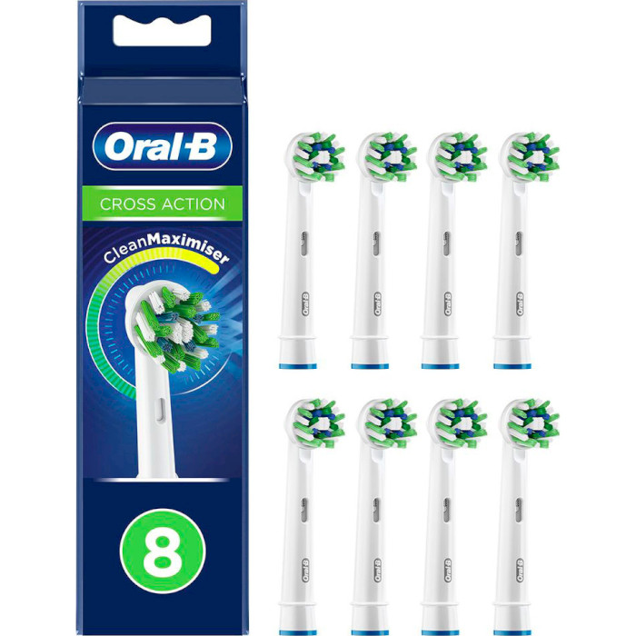 Насадка для зубної щітки BRAUN ORAL-B CrossAction EB50RB CleanMaximiser White 8шт (80348191)