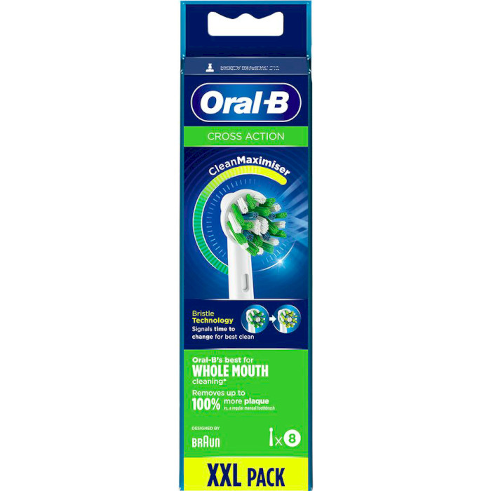 Насадка для зубной щётки BRAUN ORAL-B CrossAction EB50RB CleanMaximiser White 8шт (80348191)