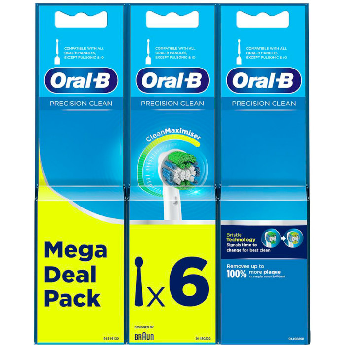 Насадка для зубной щётки BRAUN ORAL-B Precision Clean EB20RB CleanMaximiser 6шт (80351180)