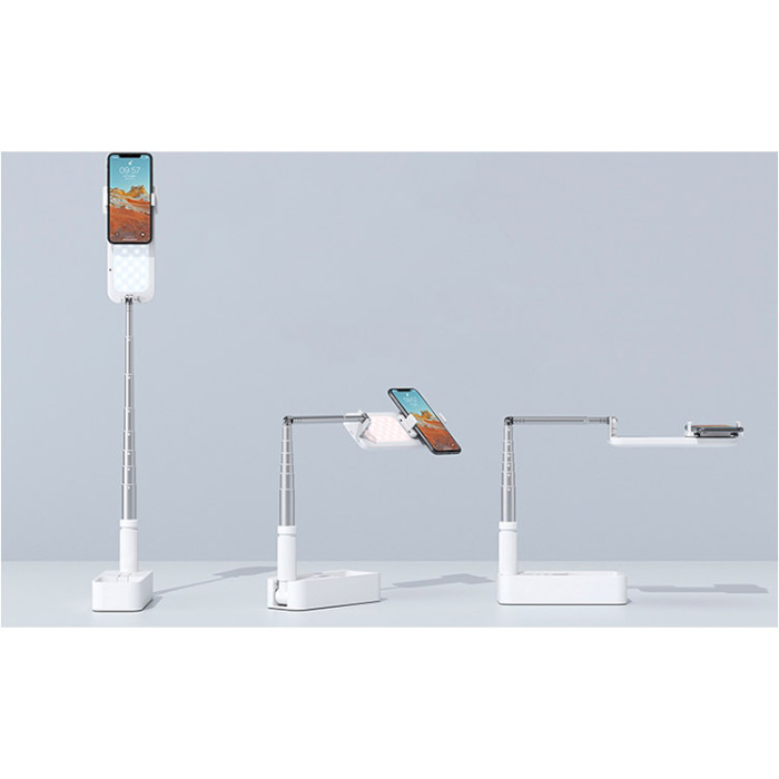 USAMS US-ZB209 Multifunctional Live Show Foldable Phone Stand White