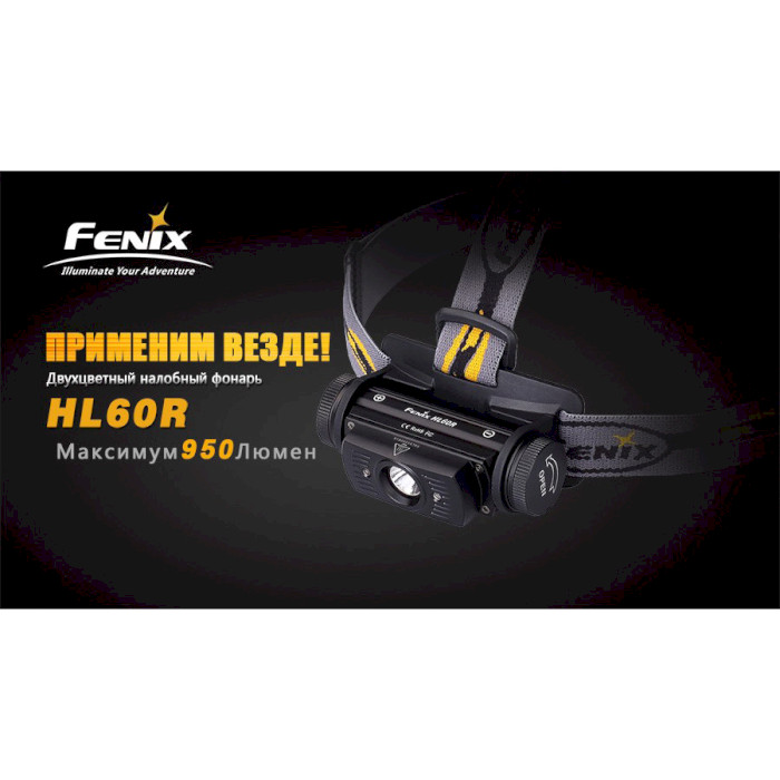Фонарь налобный FENIX HL60R Black