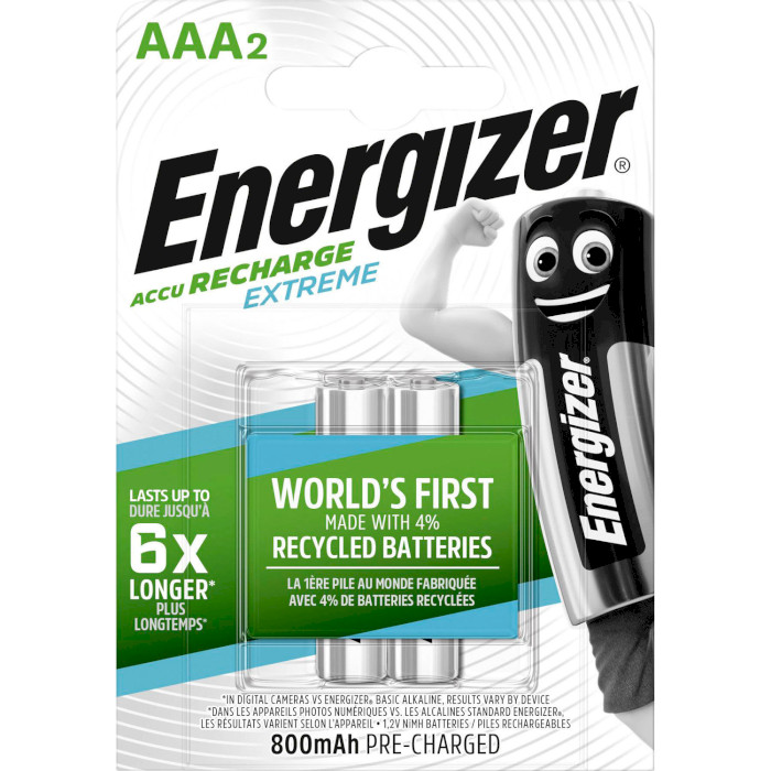 Аккумулятор ENERGIZER Recharge Extreme AAA 800mAh 2шт/уп (E300624300)