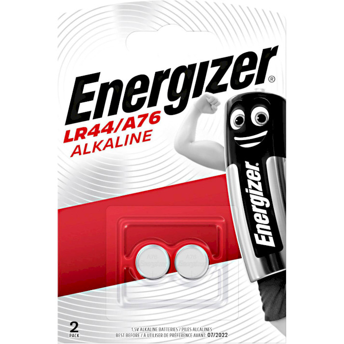 Батарейка ENERGIZER Alkaline LR44 150mAh 2шт/уп (623071)