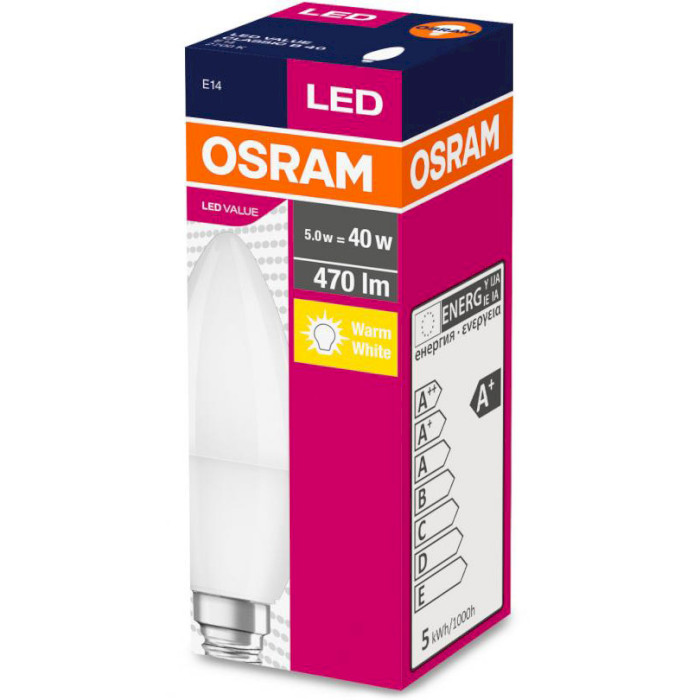 Лампочка LED OSRAM LED Value B40 E14 5W 2700K 220V (4052899326453)