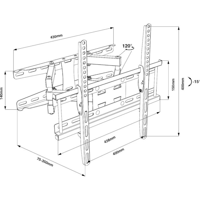 Крепление настенное для ТВ WALFIX R-412B 26"-55" Black