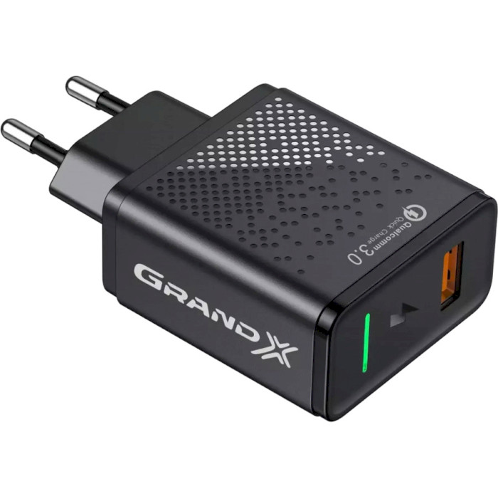 Зарядний пристрій GRAND-X CH-650 1xUSB-A, QC3.0, 18W Black w/Lightning cable (CH-650L)