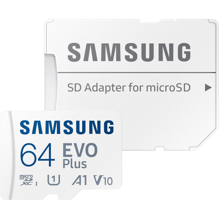 Карта памяти SAMSUNG microSDXC EVO Plus 64GB UHS-I V10 A1 Class 10 + SD-adapter (MB-MC64KA)