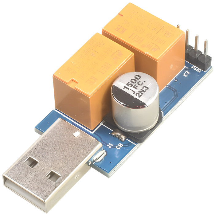 Сторожовий таймер VOLTRONIC USB WatchDog (два реле на перезавантаження/вмикання + кабель червоно-синій)