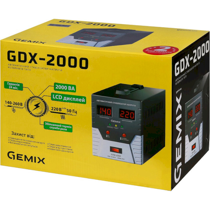 Стабілізатор напруги GEMIX GDX-2000
