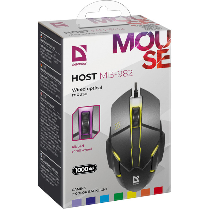 Миша ігрова DEFENDER Host MB-982 Black (52982)