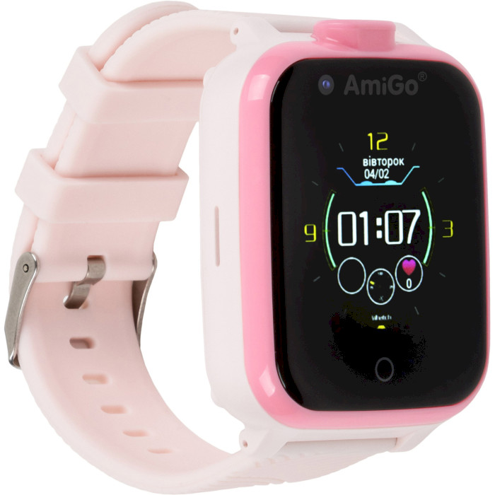 Дитячий смарт-годинник AMIGO GO006 GPS 4G Wi-Fi VideoCall Pink