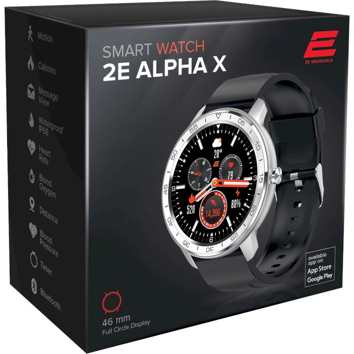 Смарт-часы 2E Alpha X 46mm Silver (2E-CWW30SL)