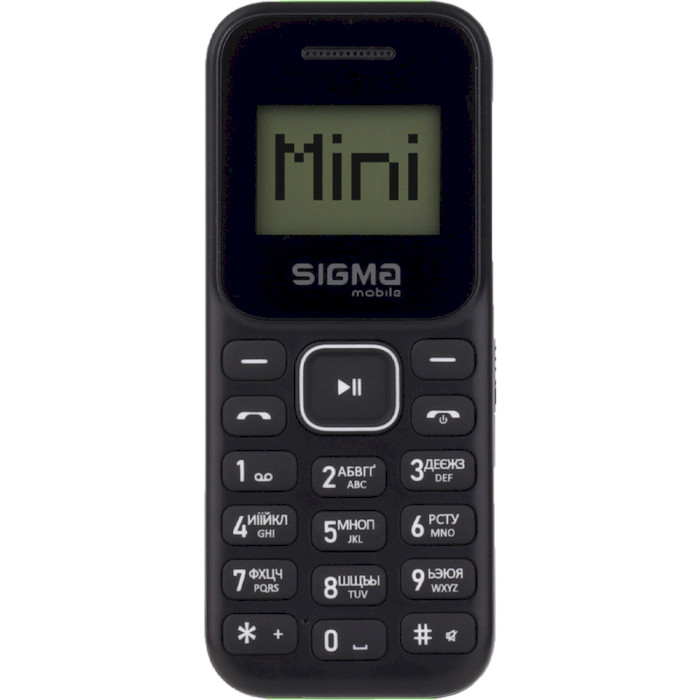 Мобільний телефон SIGMA MOBILE X-style 14 Mini Black/Green (4827798120729)