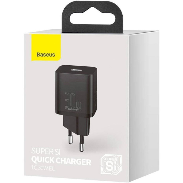 Зарядний пристрій BASEUS Super Si Quick Charger 1C PD 30W Black (CCSUP-J01)