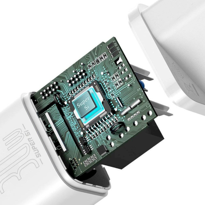 Зарядний пристрій BASEUS Super Si Quick Charger 1C PD 30W White (CCSUP-J02)