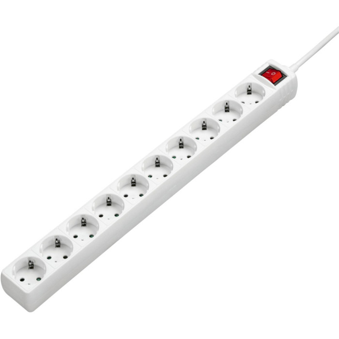 Подовжувач HAMA 10-Way Power Strip White, 10 розеток, 3м (00137234)