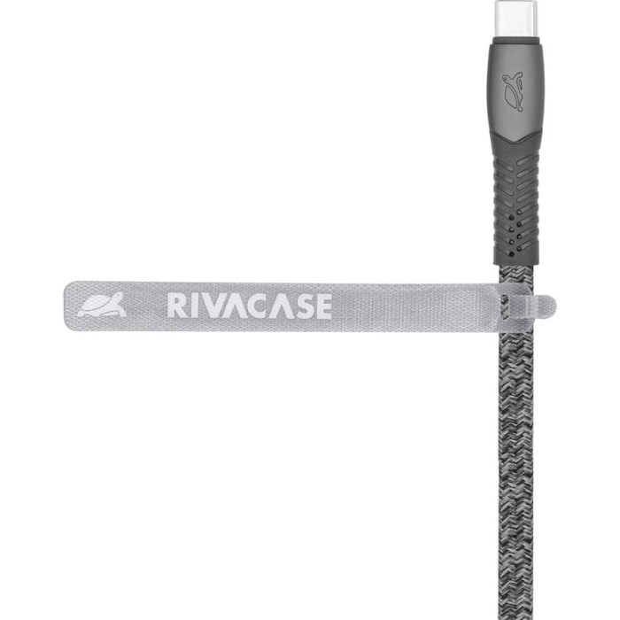 Кабель RIVACASE PS6105 GR12 Type-C to Type-C 1.2м Gray