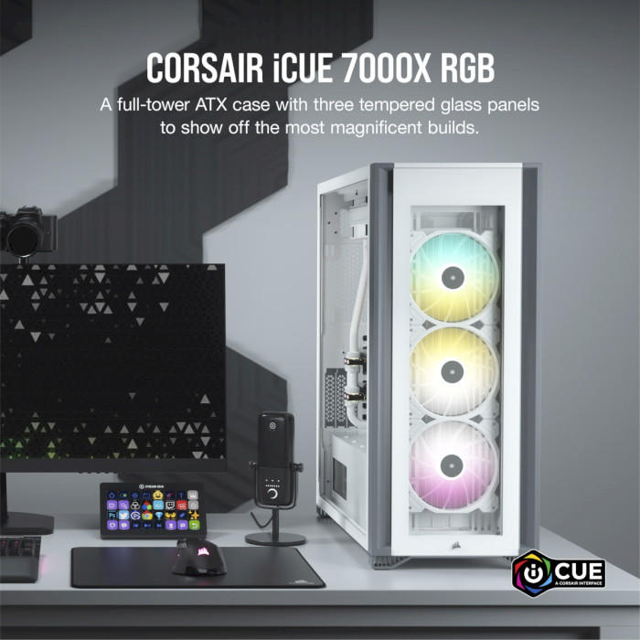 Корпус CORSAIR iCUE 7000X RGB Tempered Glass White (CC-9011227-WW)