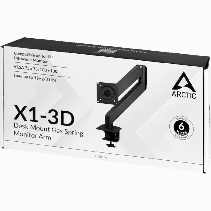 Настольное крепление для монитора ARCTIC X1-3D 43" Black (AEMNT00062A)