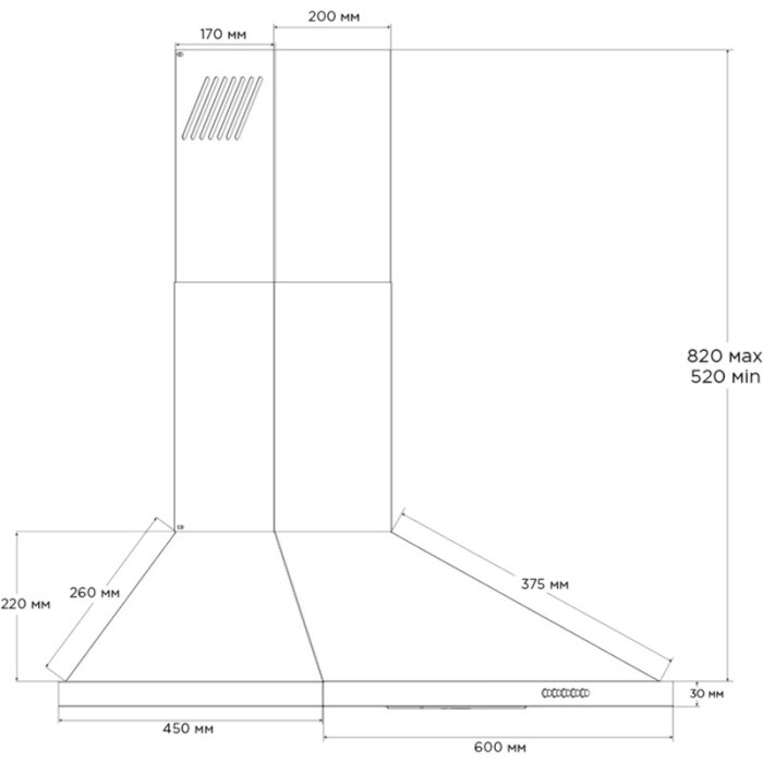 Витяжка PYRAMIDA KT 60 BL