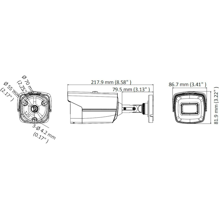 Камера відеоспостереження HIKVISION DS-2CE16U1T-IT3F (2.8)