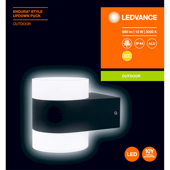 Фасадний світильник LEDVANCE Endura Style UpDown Puck 13W 13W 3000K (4058075205567)