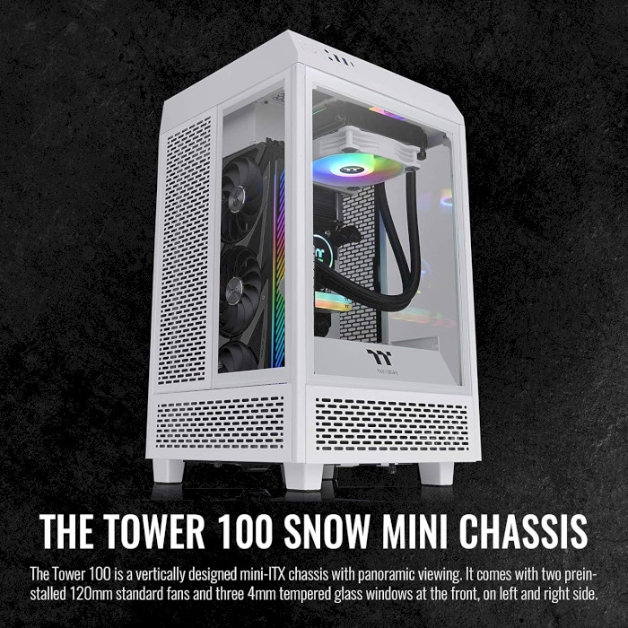 Корпус THERMALTAKE The Tower 100 Snow (CA-1R3-00S6WN-00)