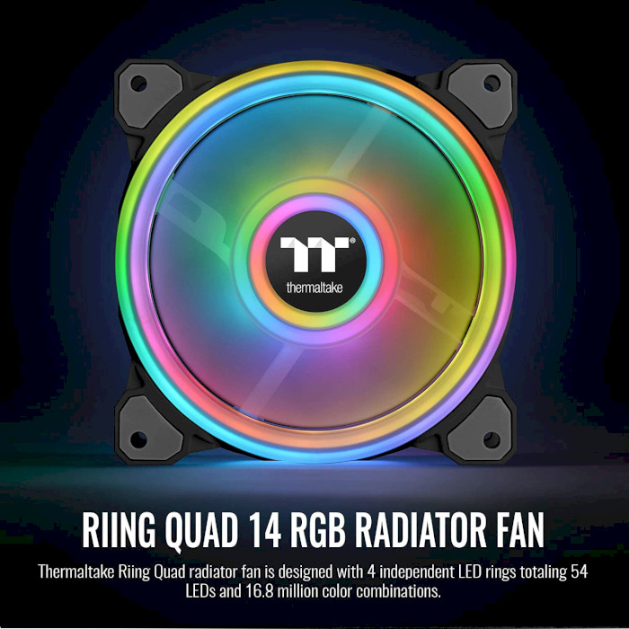 Вентилятор THERMALTAKE Riing Quad 14 RGB TT Premium Edition (CL-F089-PL14SW-C)