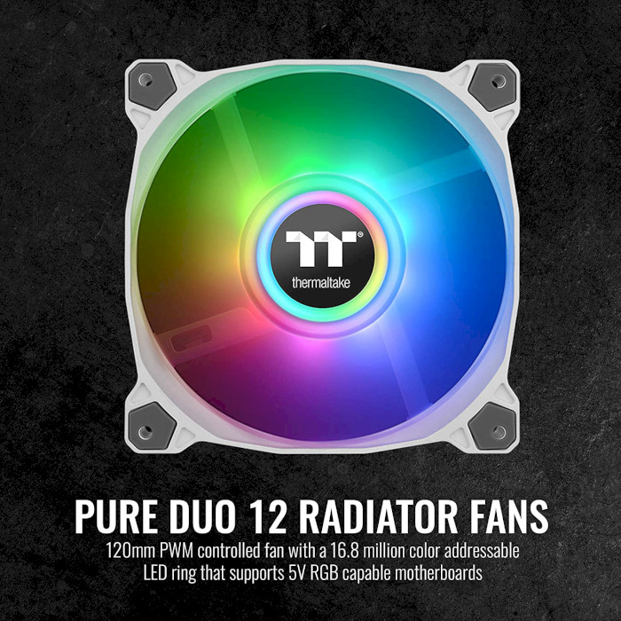 Комплект вентиляторів THERMALTAKE Pure Duo 12 ARGB Sync White 2-Pack (CL-F097-PL12SW-A)