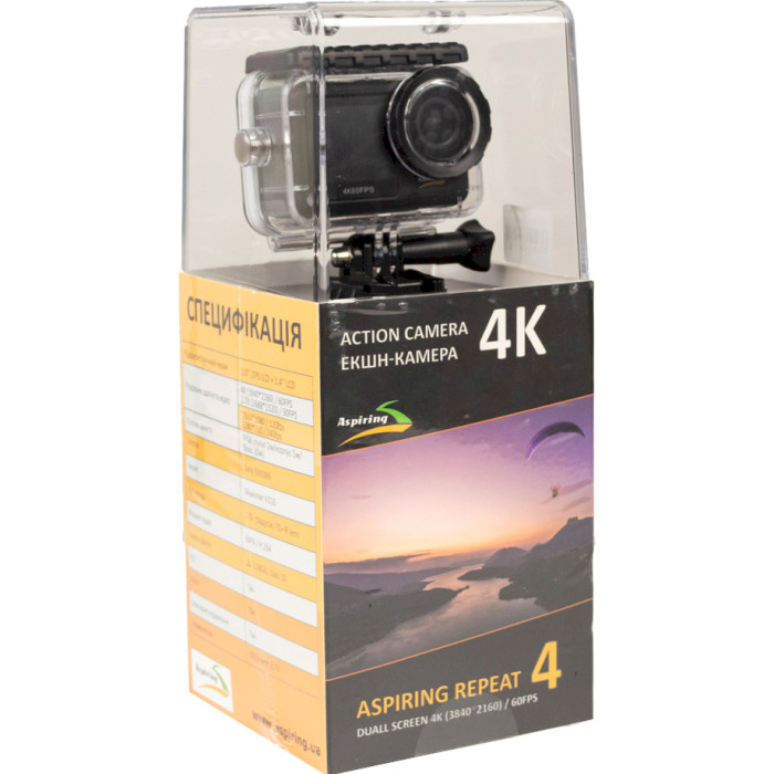 Екшн-камера ASPIRING Repeat 4 Ultra HD 4K Dual Screen (86ASZE21PB)
