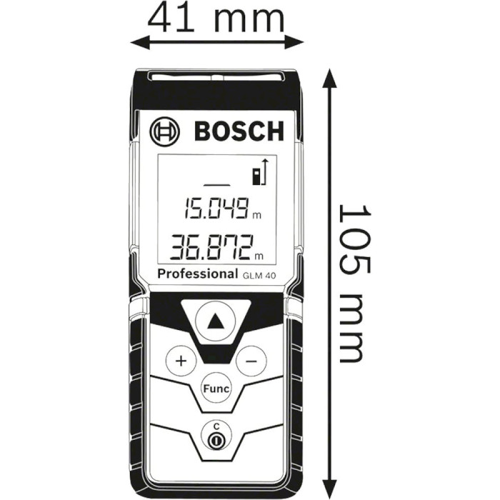 Лазерний далекомір BOSCH GLM 40 Professional (0.601.072.900)