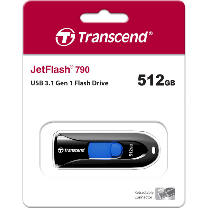 Флэшка TRANSCEND JetFlash 790 512GB Black (TS512GJF790K)