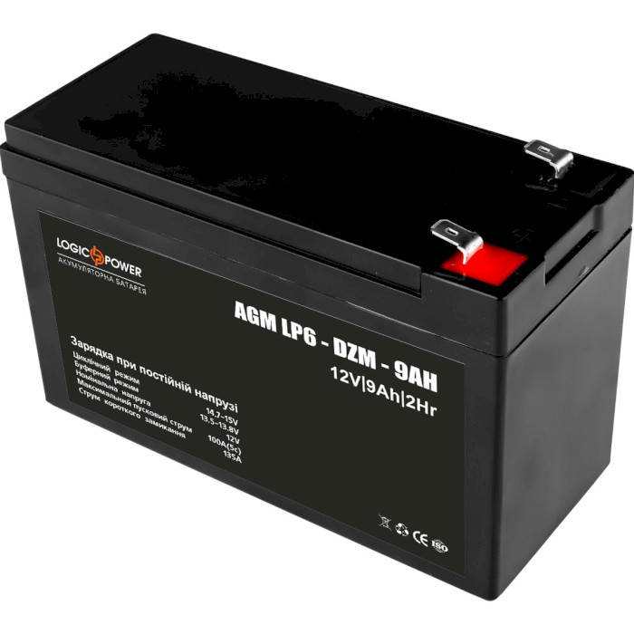 Аккумуляторная батарея тяговая LOGICPOWER LP 6-DZM-9 Ah (12В, 9Ач) (LP12654)