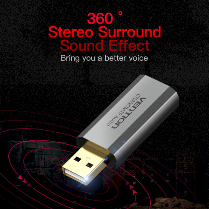 Внешняя звуковая карта VENTION USB Sound Card 7.1 (VAB-S19-H)