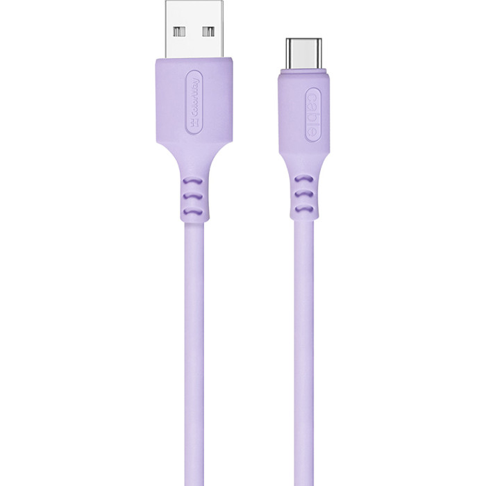 Кабель COLORWAY Soft Silicone USB to Type-C 2.4A 1м Purple (CW-CBUC044-PU)