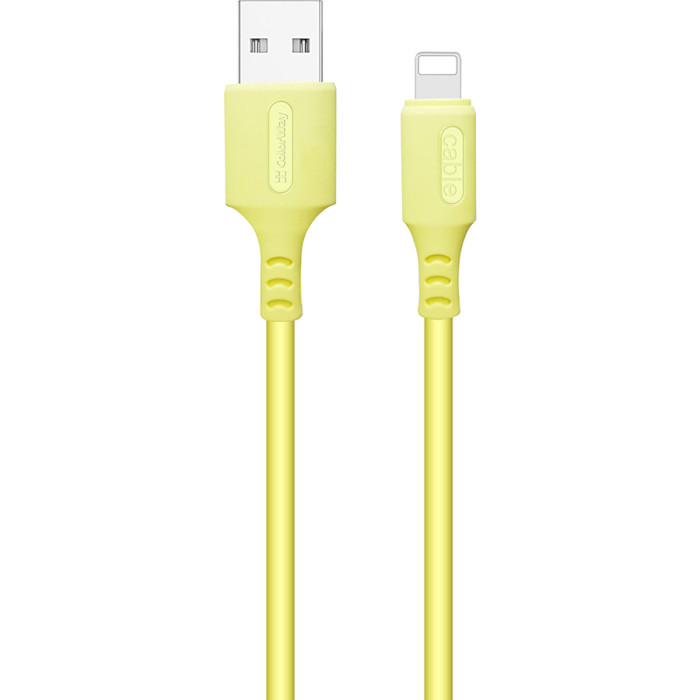 Кабель COLORWAY Soft Silicone USB to Lightning 2.4A 1м Yellow (CW-CBUL043-Y)